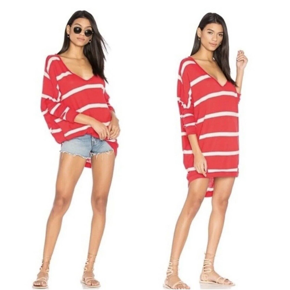 We the Free People NWOT Upstate Striped Tunic Knit Oversiz…